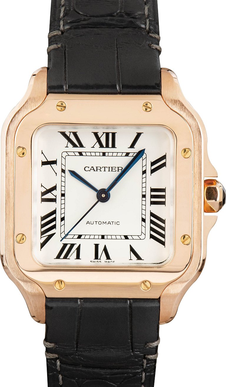 Santos de Cartier 18k Rose Gold Medium Model