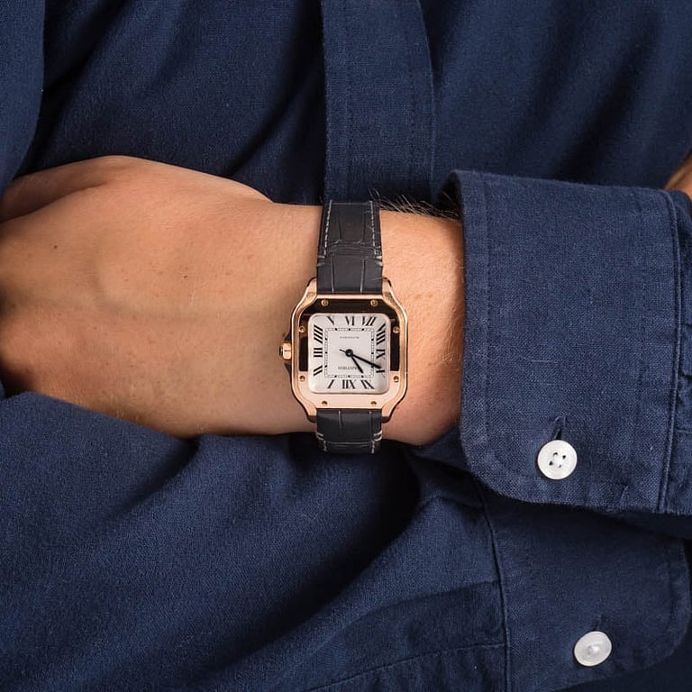 Santos de Cartier 18k Rose Gold Medium Model