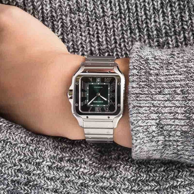 Used Cartier Santos de Cartier WSSA0062 Large Green Dial