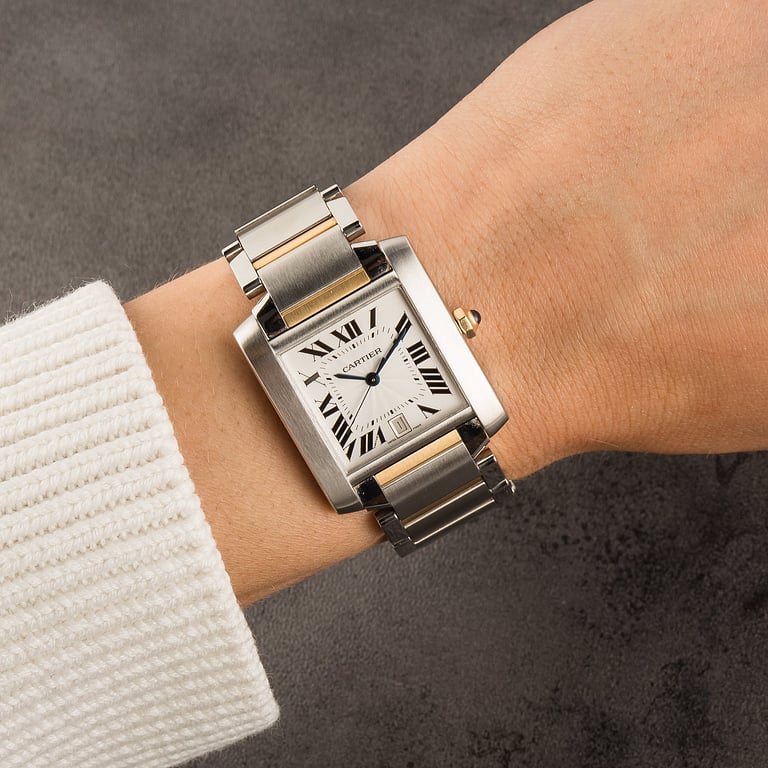 Pre-Owned Cartier Tank Francaise W51005Q4 Steel & Gold