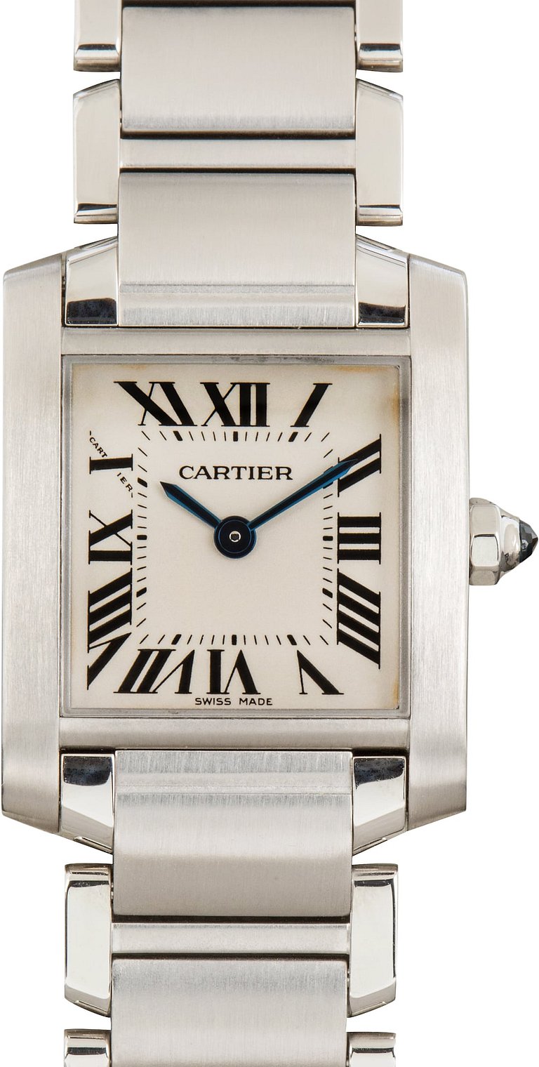 Pre-Owned Small Model Cartier Tank Francaise Silver Dial W51008Q3