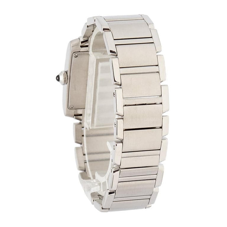 Pre-owned Cartier Tank Francaise W51011Q3 Silver Roman Dial