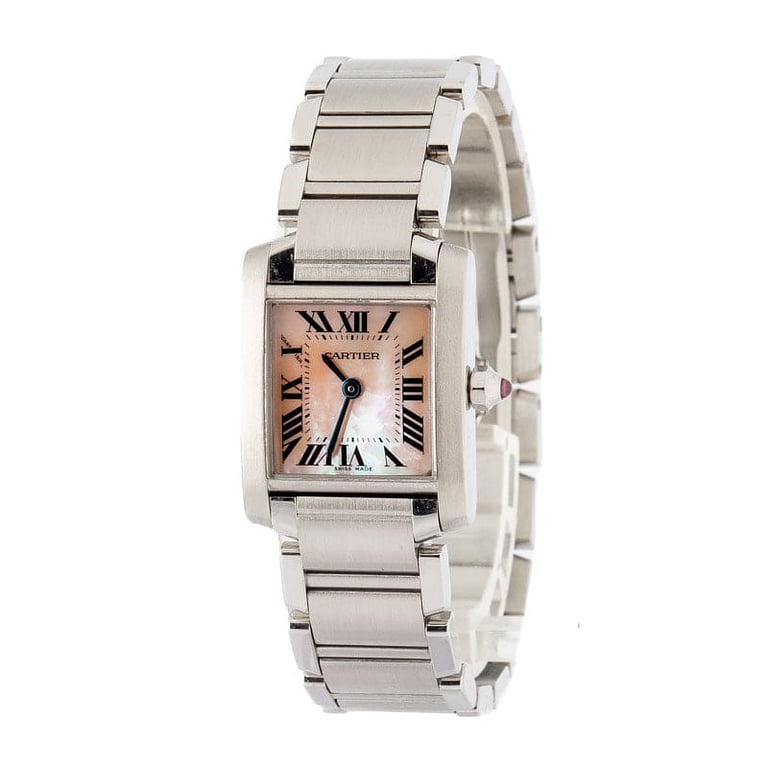 Used Cartier Tank Francaise W51028Q3 Mother of Pearl Dial
