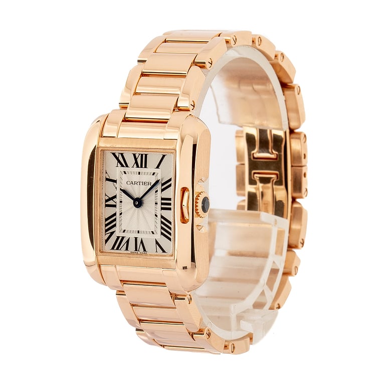 Pre-Owned Cartier Tank Anglaise W5310013 Rose Gold