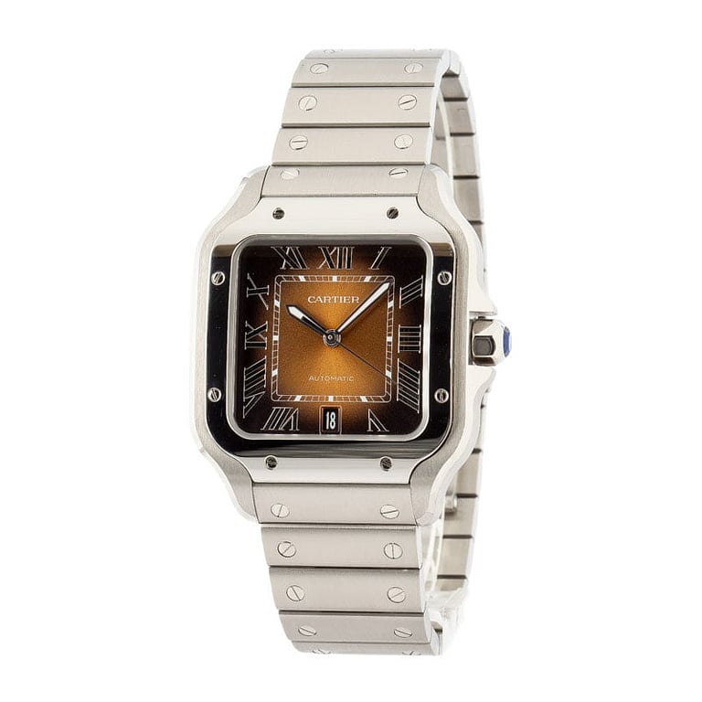 Santos de Cartier Brown Roman Dial Large Model