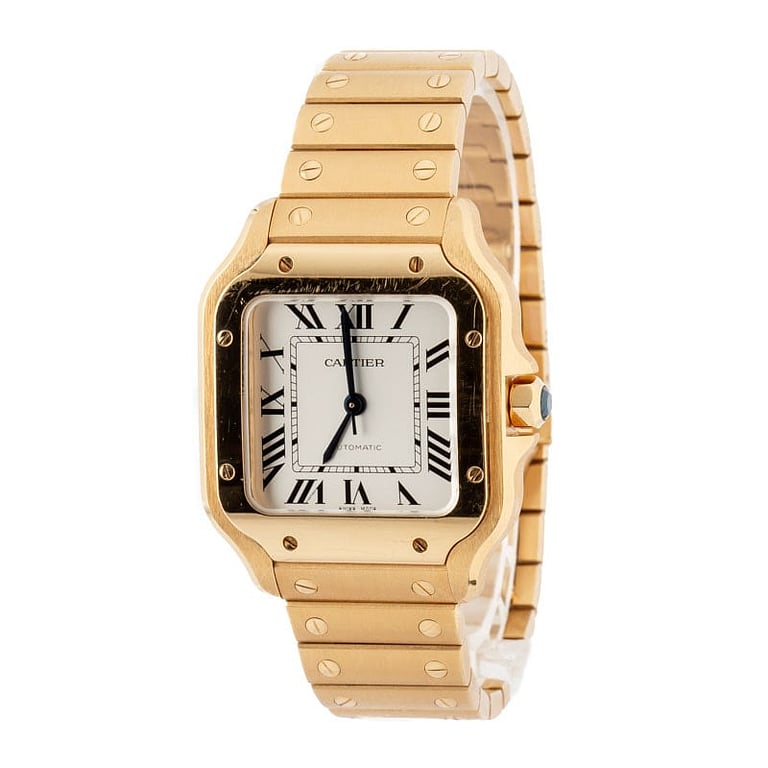 Santos de Cartier Ref WGSA0030 18k Yellow Gold Medium Model