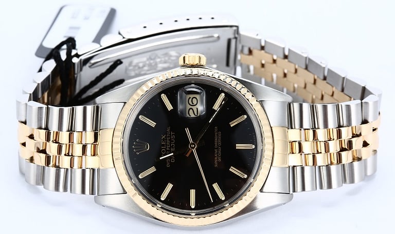 Rolex Black Datejust 16013 Two-Tone