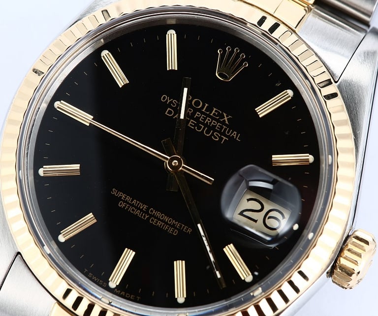 Rolex Black Datejust 16013 Two-Tone