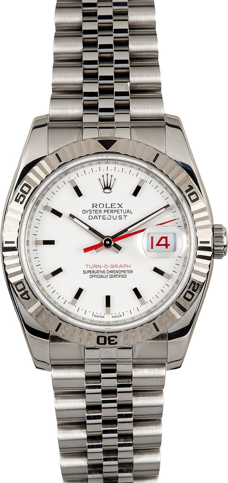 Rolex Datejust Turn-O-Graph 116264 White Dial