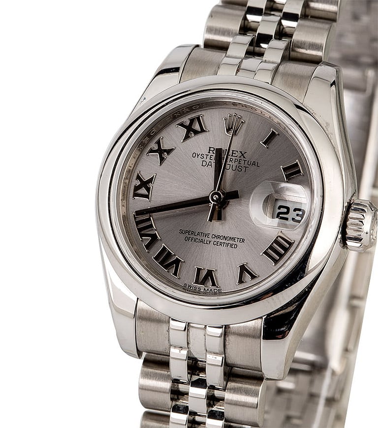 Ladies Rolex Datejust 179160 Rhodium Roman
