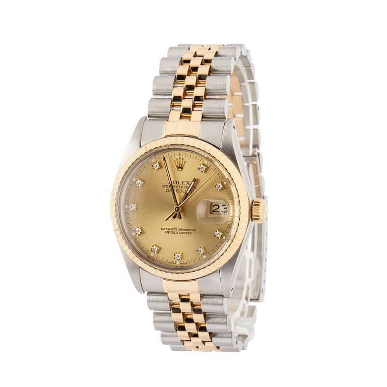 Rolex Datejust Ref 16013 Diamond Champagne Dial