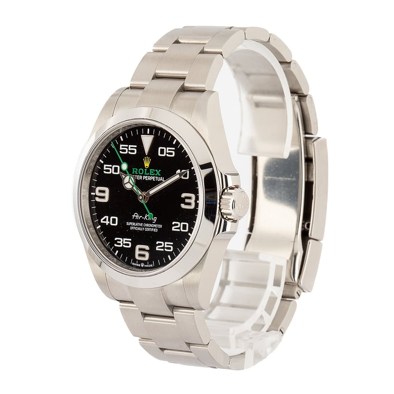 Pre-Owned Steel Rolex Air-King 126900 Black Dial