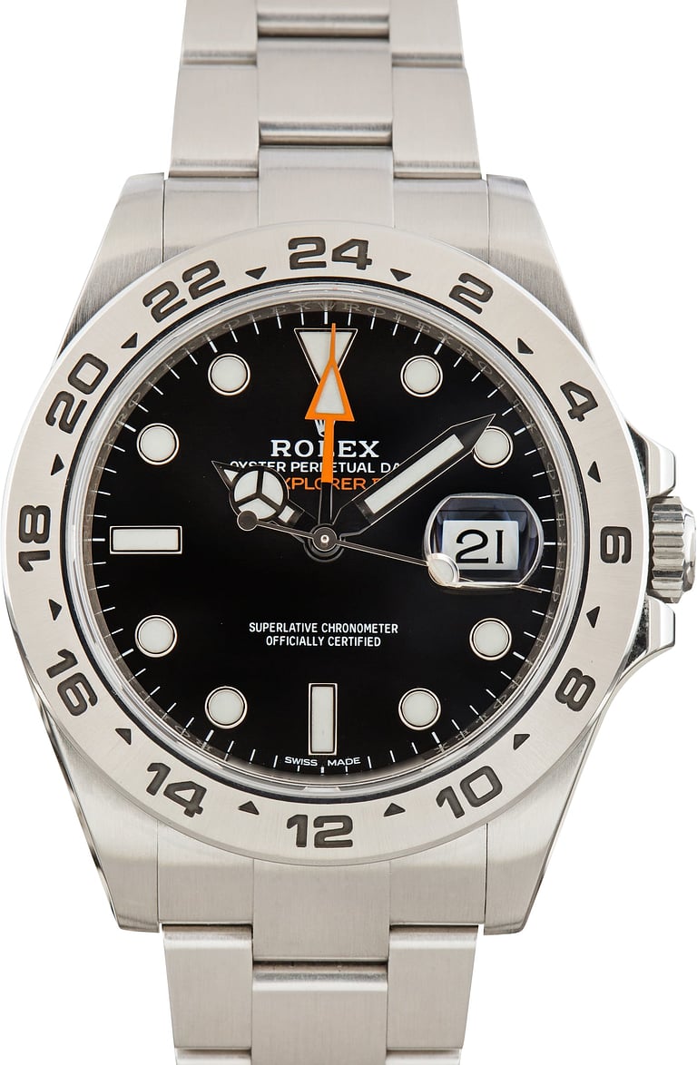 Pre-Owned Rolex Explorer II Black Chromalight Dial ref 216570
