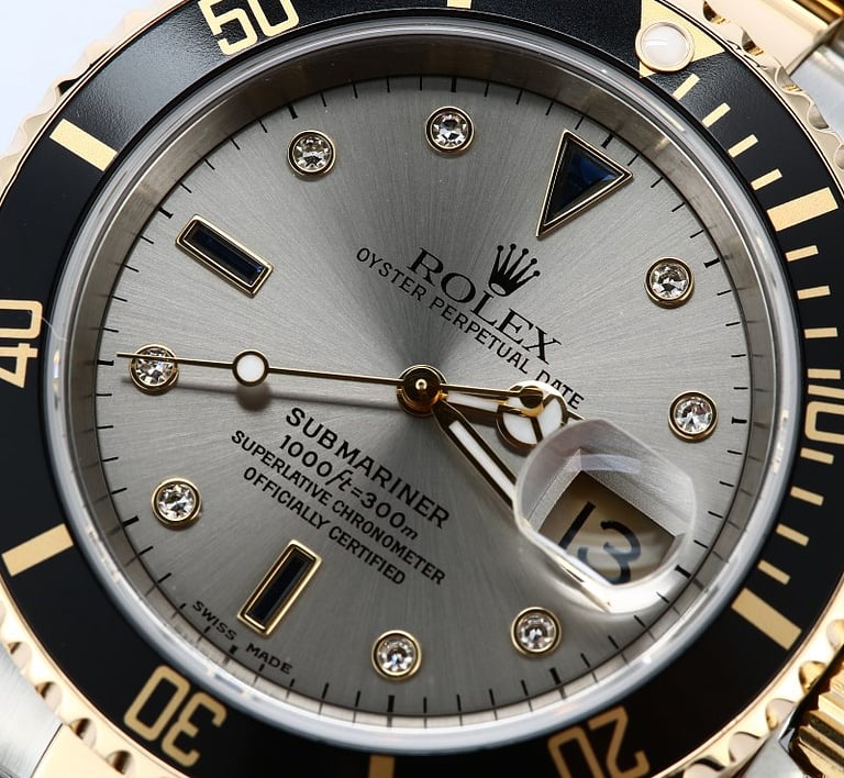Rolex Serti Dial Submariner 16613T 100% Authentic