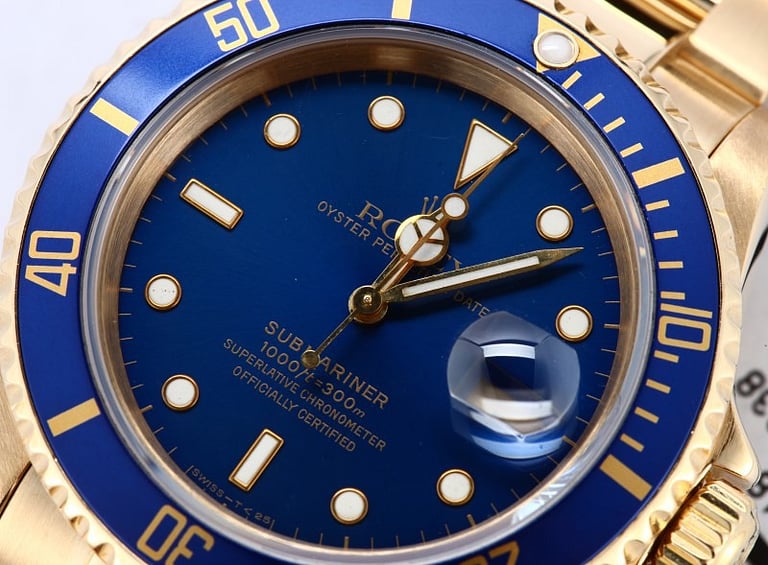 Rolex Submariner 18k Yellow Gold 16618