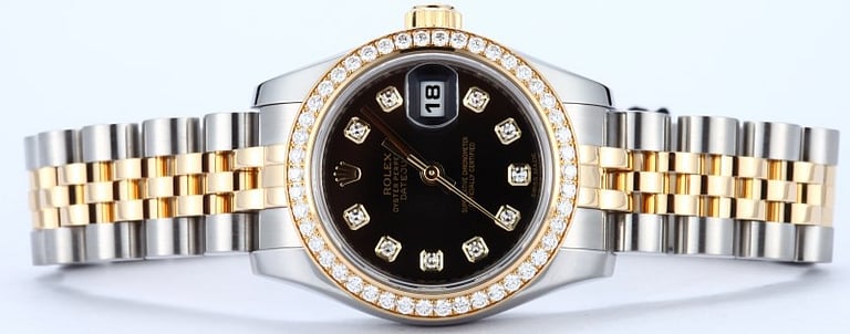 Ladies Diamond Rolex Datejust 179383 - 100% Authentic Rolex