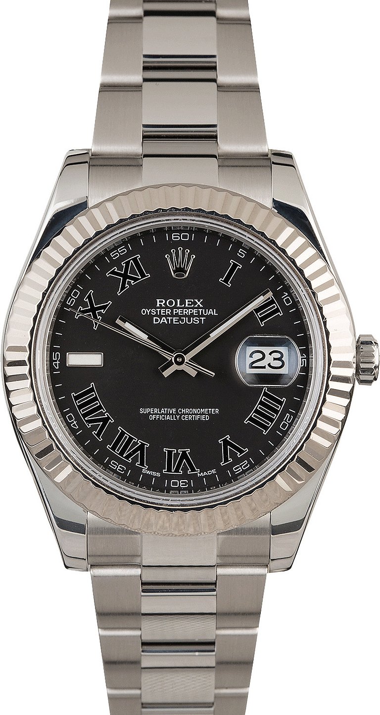 PreOwned Rolex Datejust II Ref 116334 Matte Black Roman