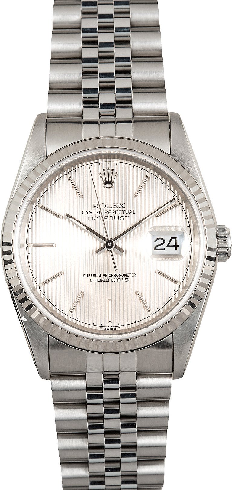 Rolex Datejust 16234 Silver Tapestry Dial