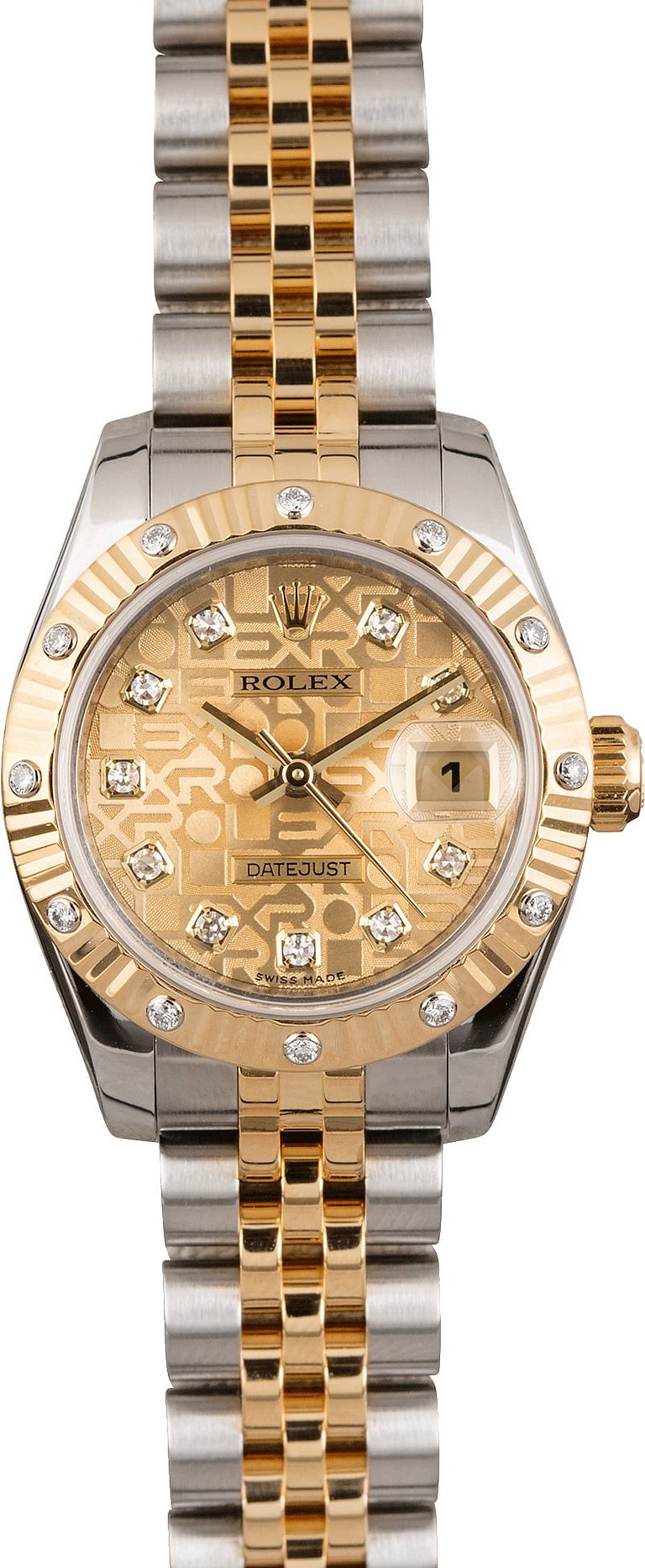 Pre Owned Rolex Lady-Datejust 179313 Champagne Diamond Jubilee