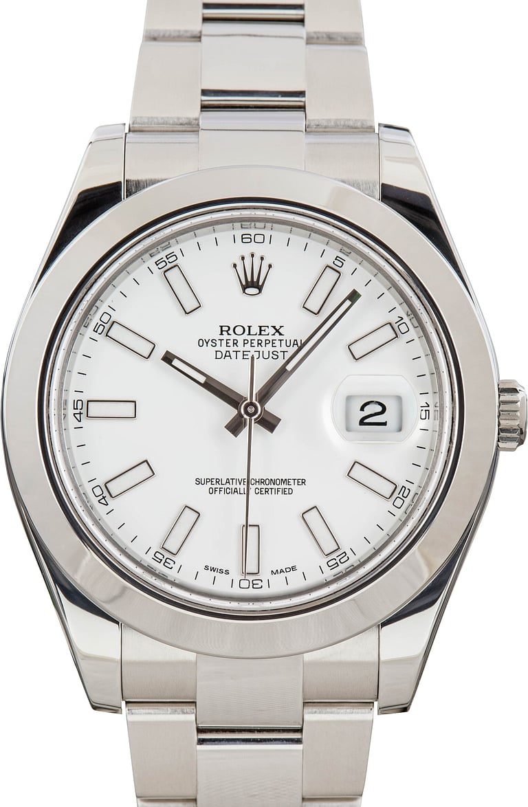 Rolex Datejust II Ref 116300 White Superluminova Dial