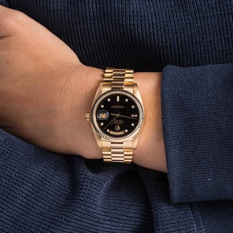 Rolex Day-Date 18038 Black Diamond Dial