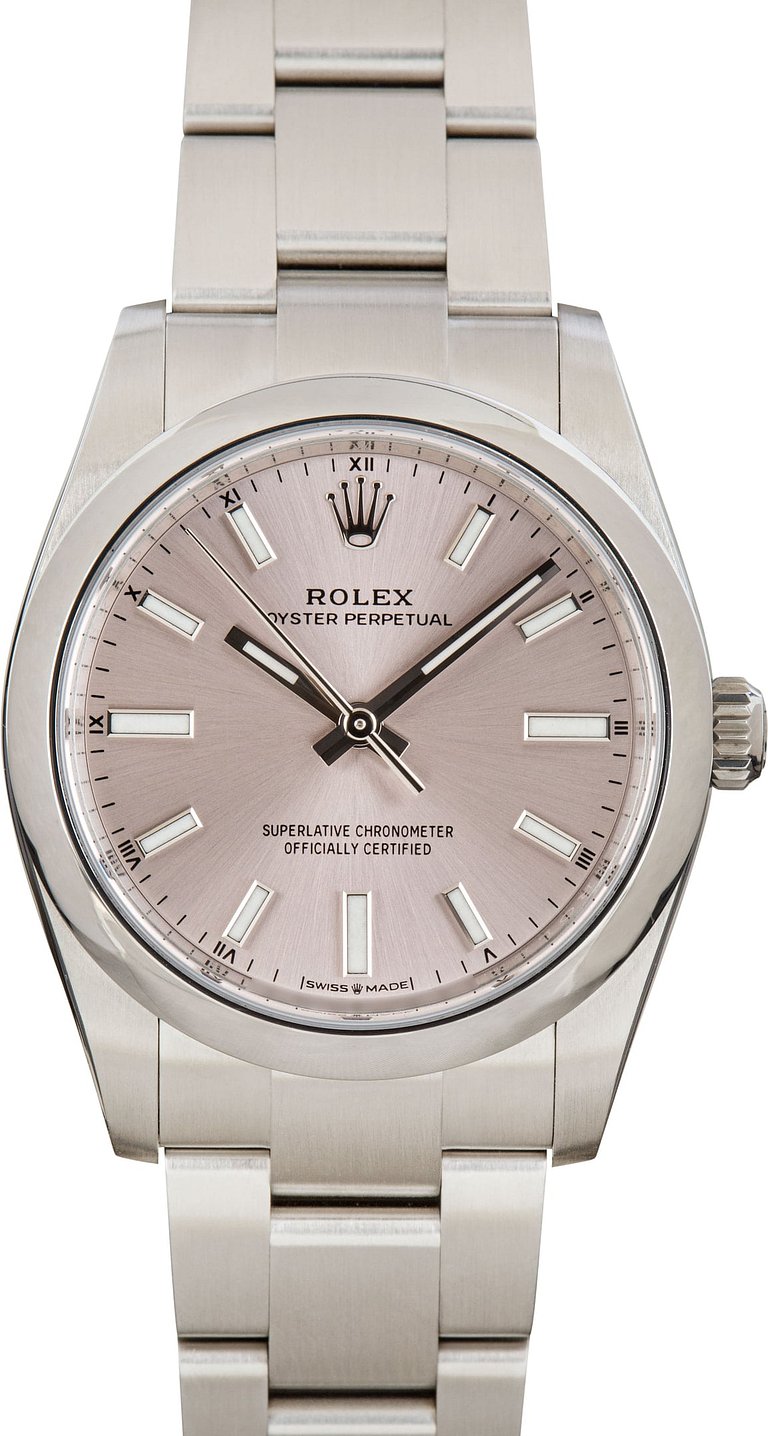 Rolex Oyster Perpetual 34 Ref 124200 Pink Dial