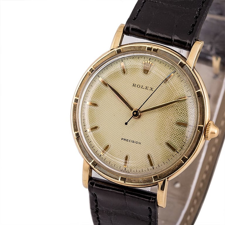 Vintage Rolex Men's Dress Watch Leather Strap