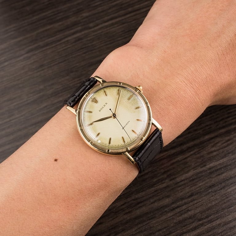 Vintage Rolex Men's Dress Watch Leather Strap