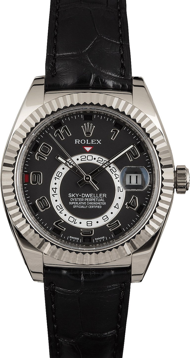 Rolex Sky-Dweller 326139 Black Arabic Dial Leather