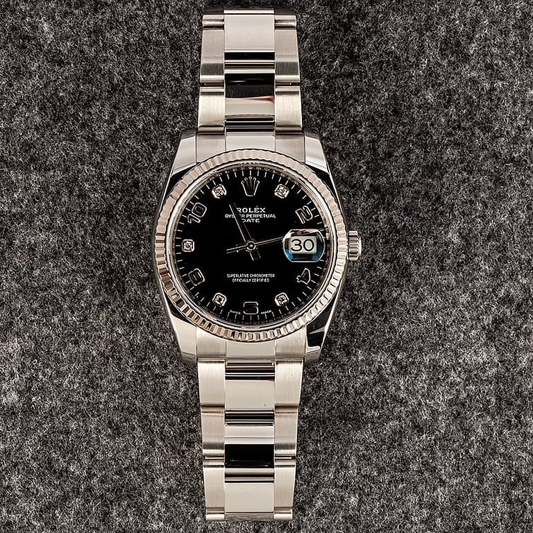 Pre-Owned Rolex Date 115234 Arabic Diamond Dial