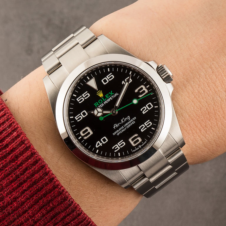 Pre-Owned Steel Rolex Air-King 126900 Black Dial