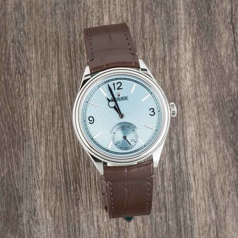 Pre-Owned Rolex Platinum 1908 Ref 52506 Ice Blue Dial