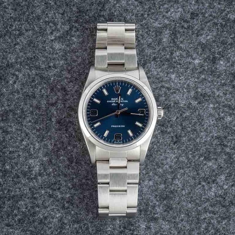 Pre-owned Rolex Air-King Ref 14000 Blue Dial