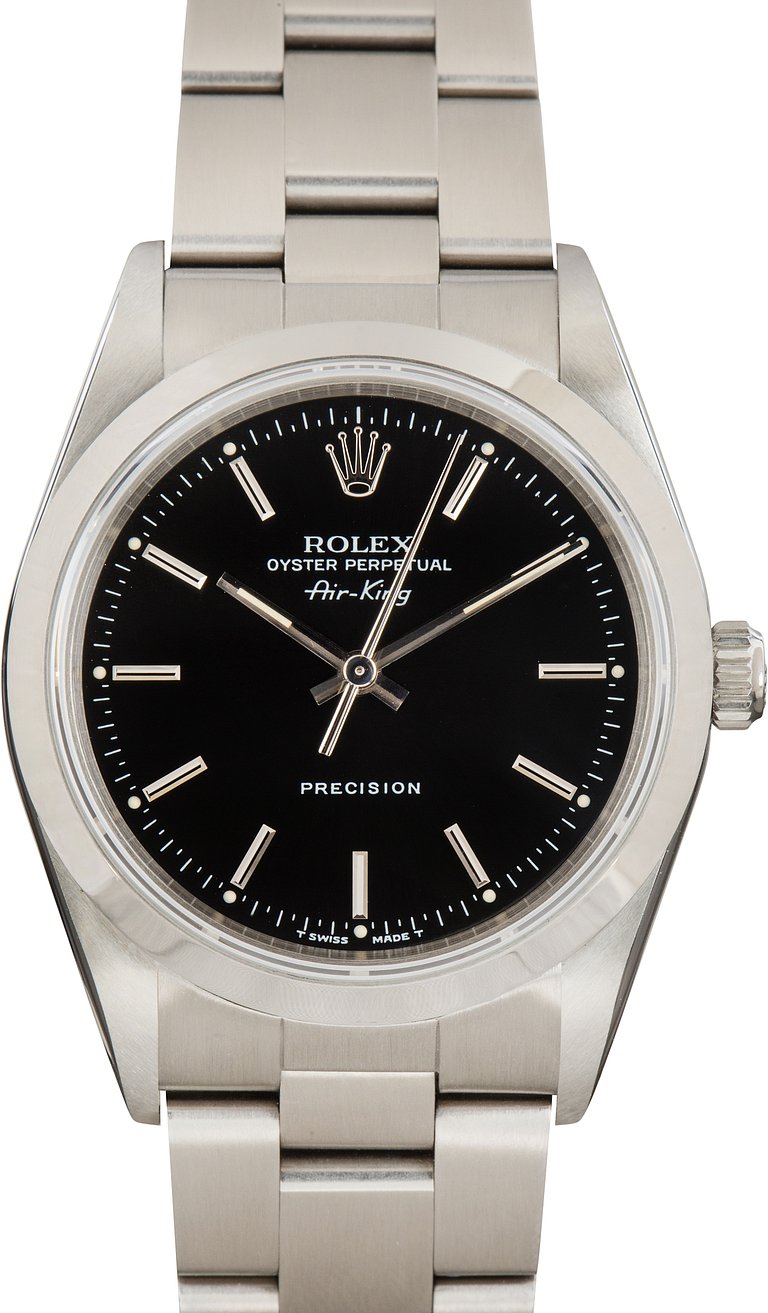 Pre-Owned Rolex Air-King Ref 14000 Black Dial