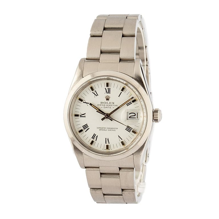 Men's Rolex Date 15200 White Roman Dial