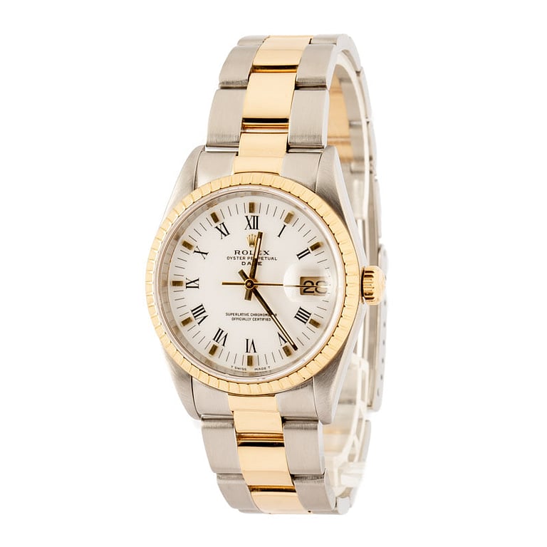 Rolex Date 15223 White Roman Dial