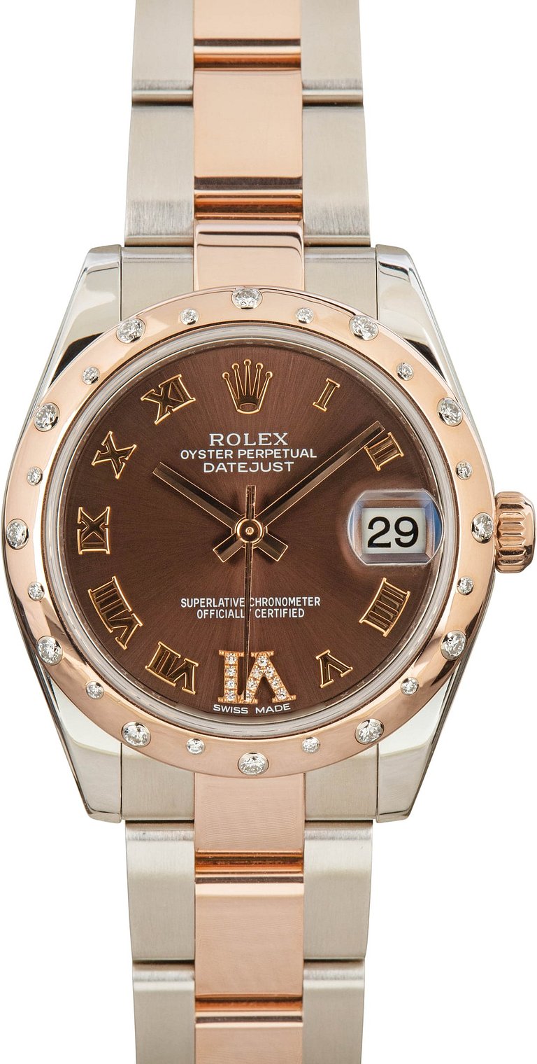 Mid-Size Rolex Datejust 178341 Stainless Steel & 18k Everose Gold