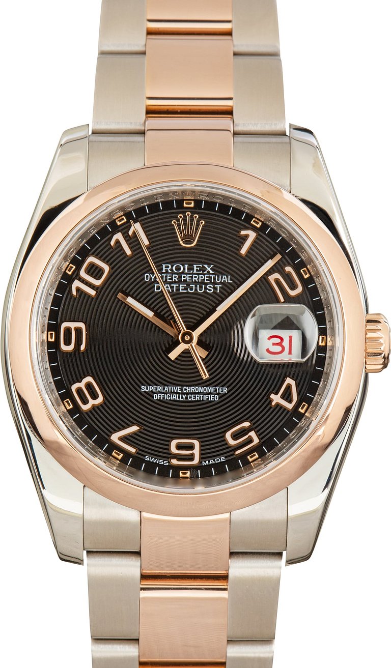 Used Rolex Datejust 36 Ref 116201 Black Concentric Arabic Dial