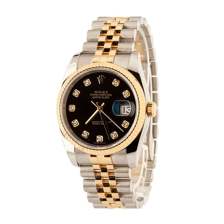 Rolex Datejust Ref 116233 Black Diamond Dial
