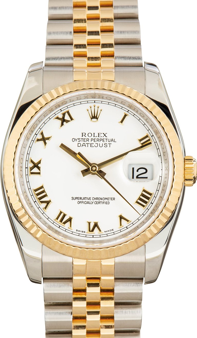 Pre-Owned Rolex Datejust 36 Ref 116233 White Roman Dial