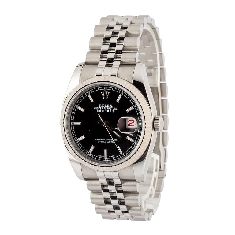 Pre-owned Rolex Datejust Ref 116234 Black Dial
