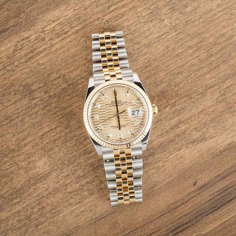 Rolex Datejust 36 Ref 126233 Fluted Motif Diamond Dial