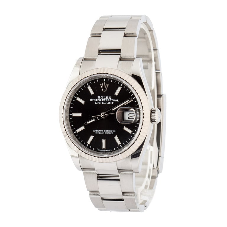 Used Rolex Datejust 36 ref 126234 Black Chromalight Dial