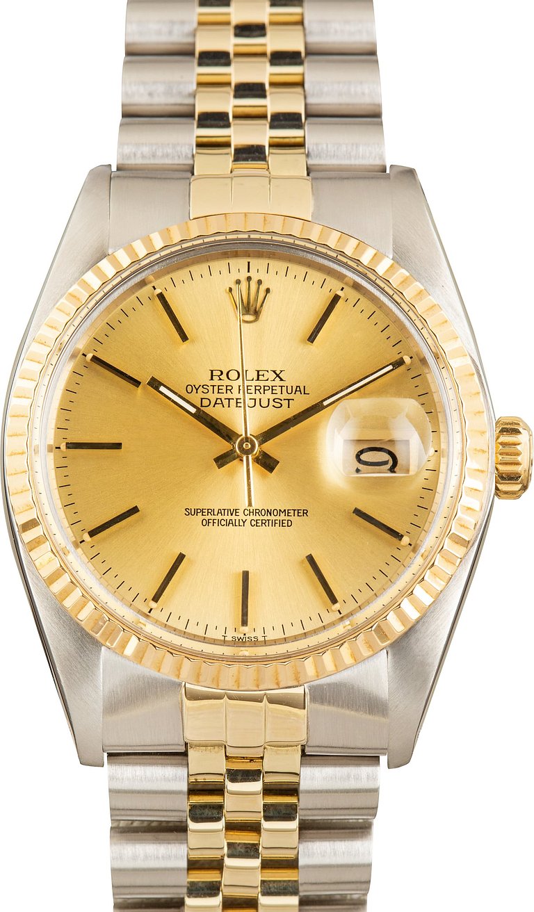 Pre-Owned Rolex Datejust 36 Champagne Dial ref 16013 Steel & Gold