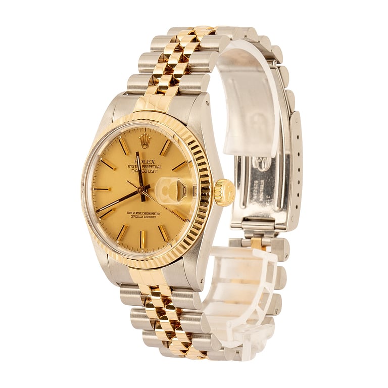 Pre-Owned Rolex Datejust 36 Steel & Gold ref 16013 Champagne Dial