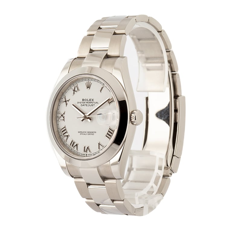 Pre-Owned Rolex Datejust 41 Ref 126300 White Roman Dial