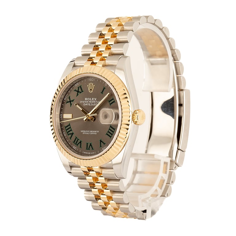 Pre-Owned Two Tone Rolex Datejust 41 Ref 126333 Wimbledon Dial