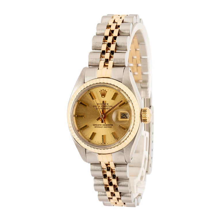 Ladies Champagne Dial Rolex Datejust 6917 Steel & Yellow Gold