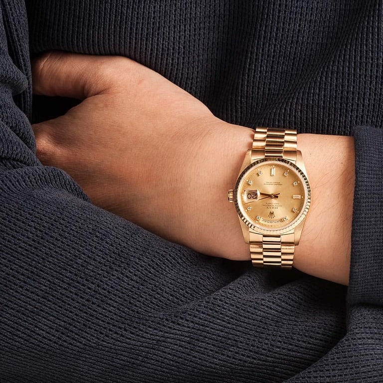 Rolex Day-Date 18238 Champagne Diamond Dial