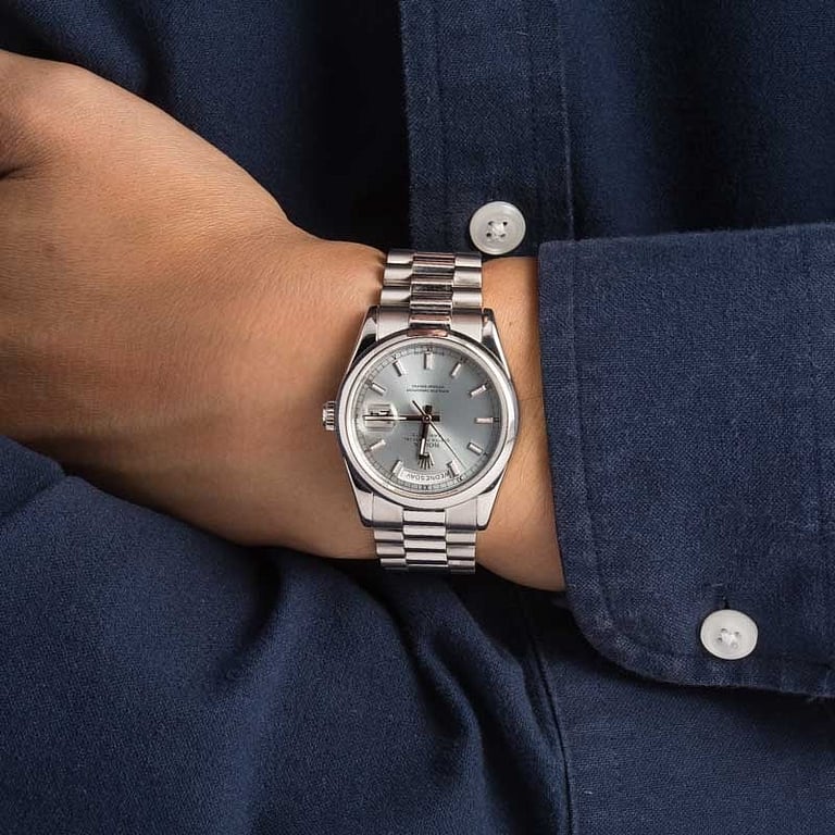 Rolex Day-Date 36 Ref 118206 Ice Blue Dial